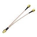 Bingfu RP-SMA Female Bulkhead Mount to Dual RP-SMA Male WiFi Antenna Adapter Splitter Cable 15cm 6 inch for WiFi Router Hotspot Wireless Mini PCI