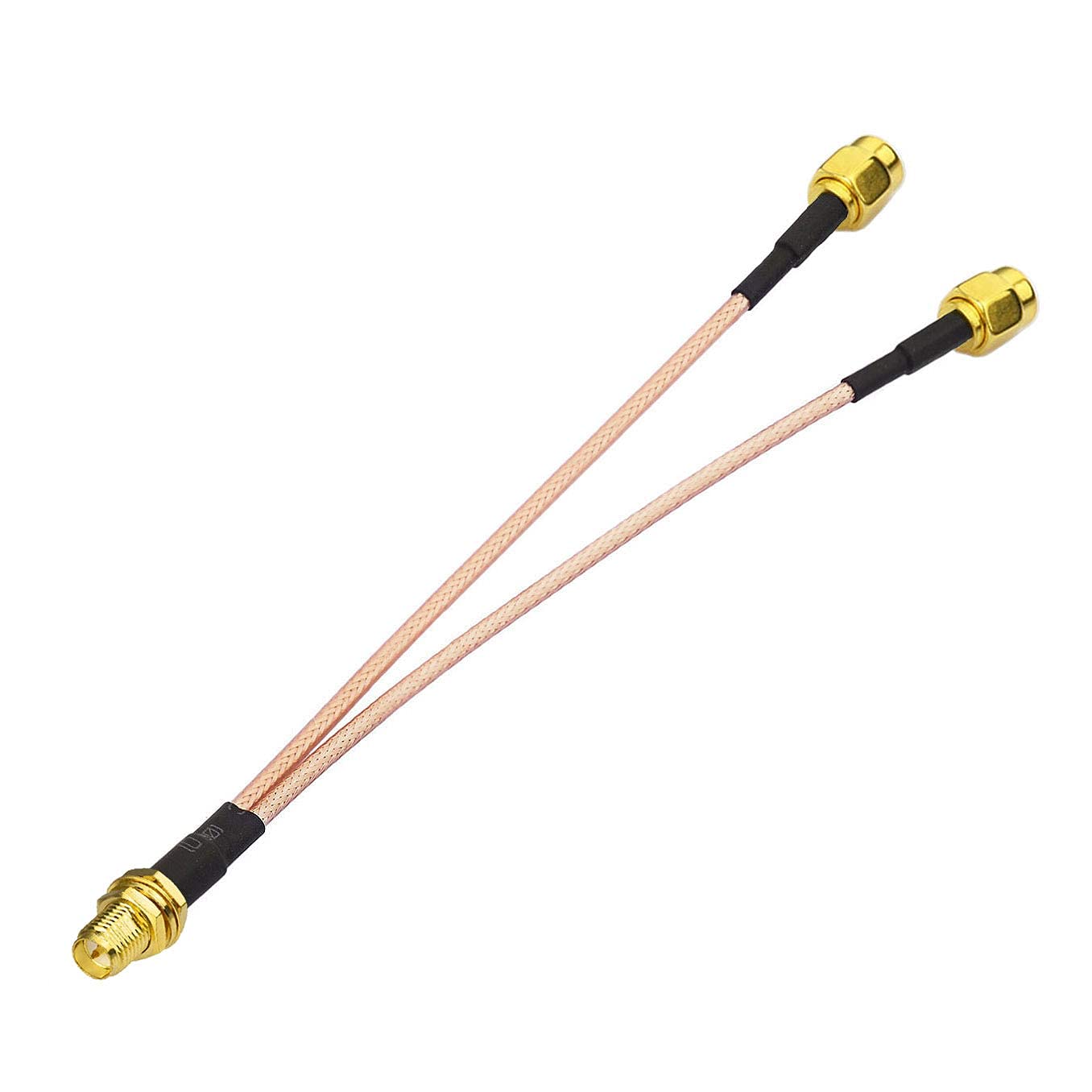 Bingfu RP-SMA Female Bulkhead Mount to Dual RP-SMA Male WiFi Antenna Adapter Splitter Cable 15cm 6 inch for WiFi Router Hotspot Wireless Mini PCI