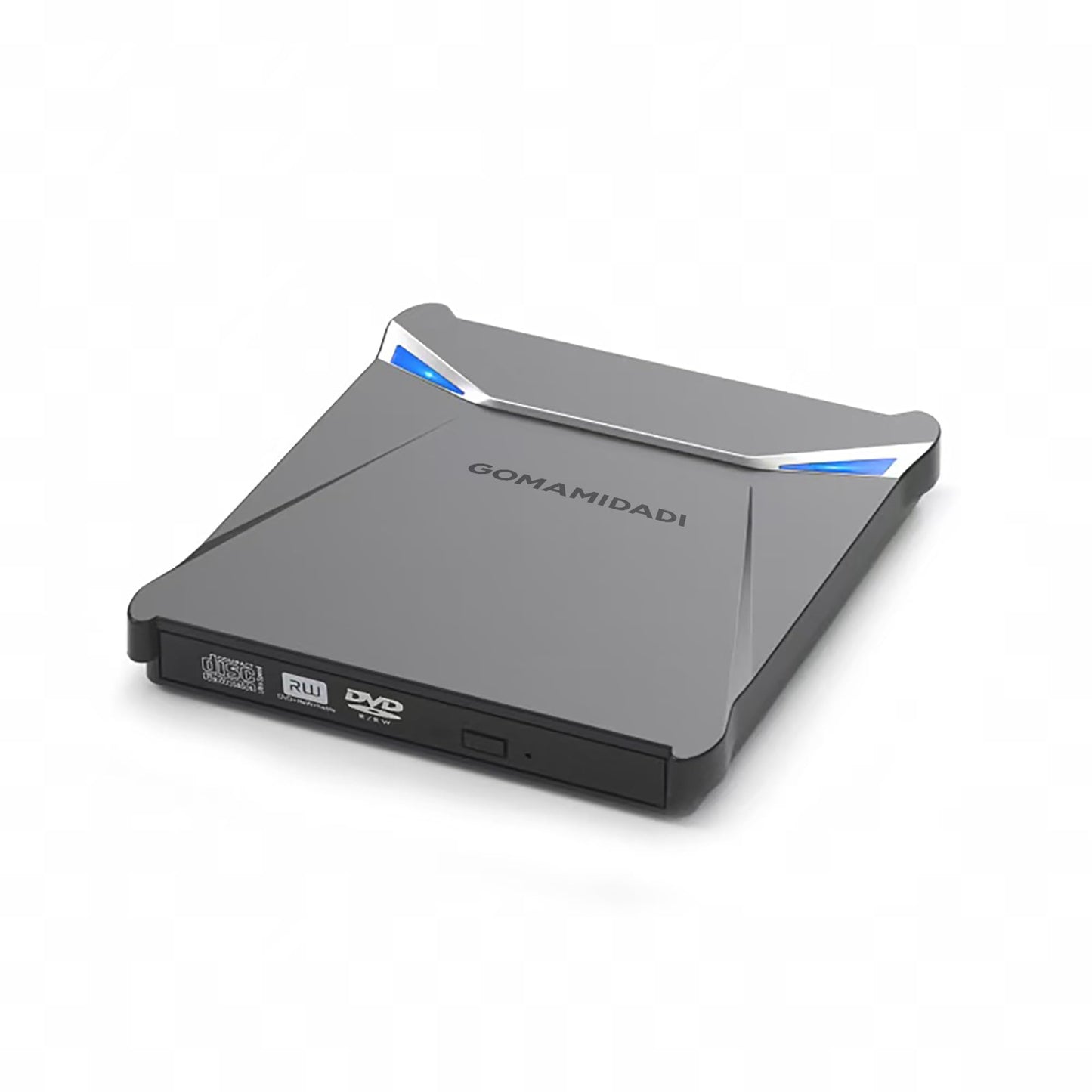 GOMAMIDADI Slot-Loading External DVD CD Drive, USB 3.0 & Type-C Portable Burner & Reader for Laptop, PC, Mac, Windows 11/10/8/7, Plug & Play, Compact