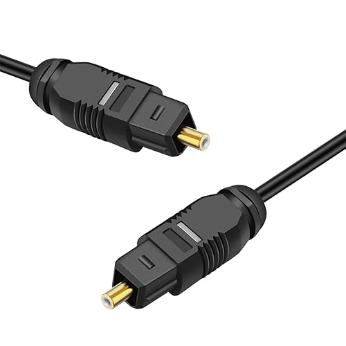 TNP Digital Optical Audio Cable 12 Feet S/PDIF Fiber Optic Cable Toslink TV Optical Cable for Soundbar, Home Theater, Speaker Wire, TV, PS4, Xbox Male