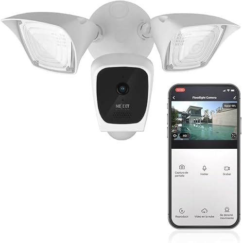 NEXXT Smart Wi-Fi Floodlight Camera - Outdoor Security, 2500 Lumens, 2K 150° View, Weather Resistant, Motion Detection, Night Vision, App Control |