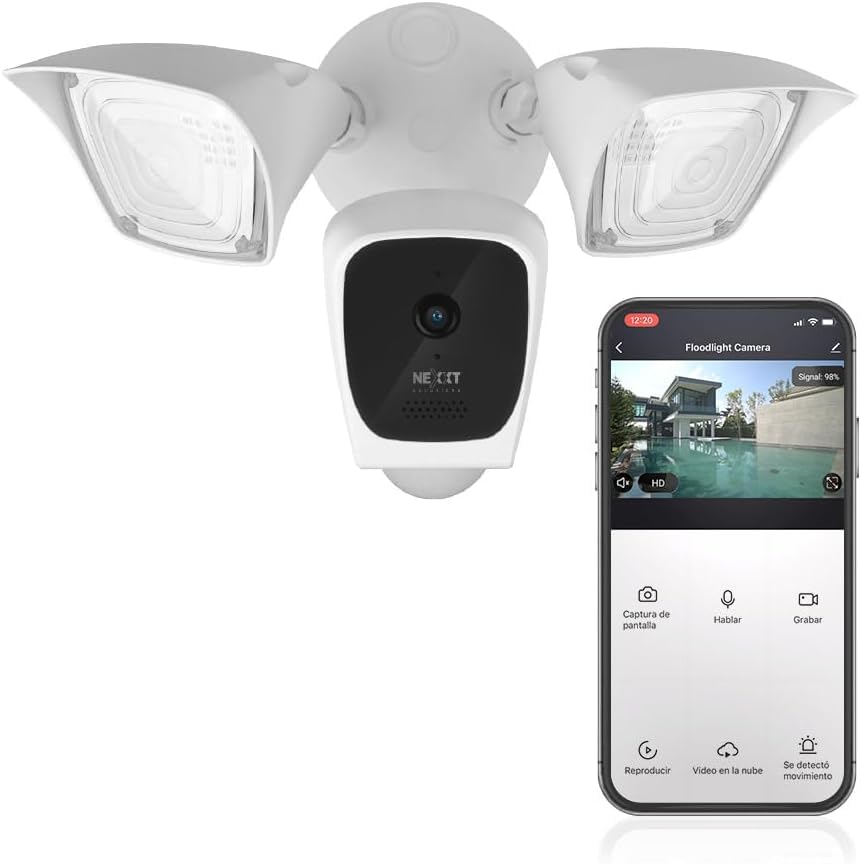 NEXXT Smart Wi-Fi Floodlight Camera - Outdoor Security, 2500 Lumens, 2K 150° View, Weather Resistant, Motion Detection, Night Vision, App Control |