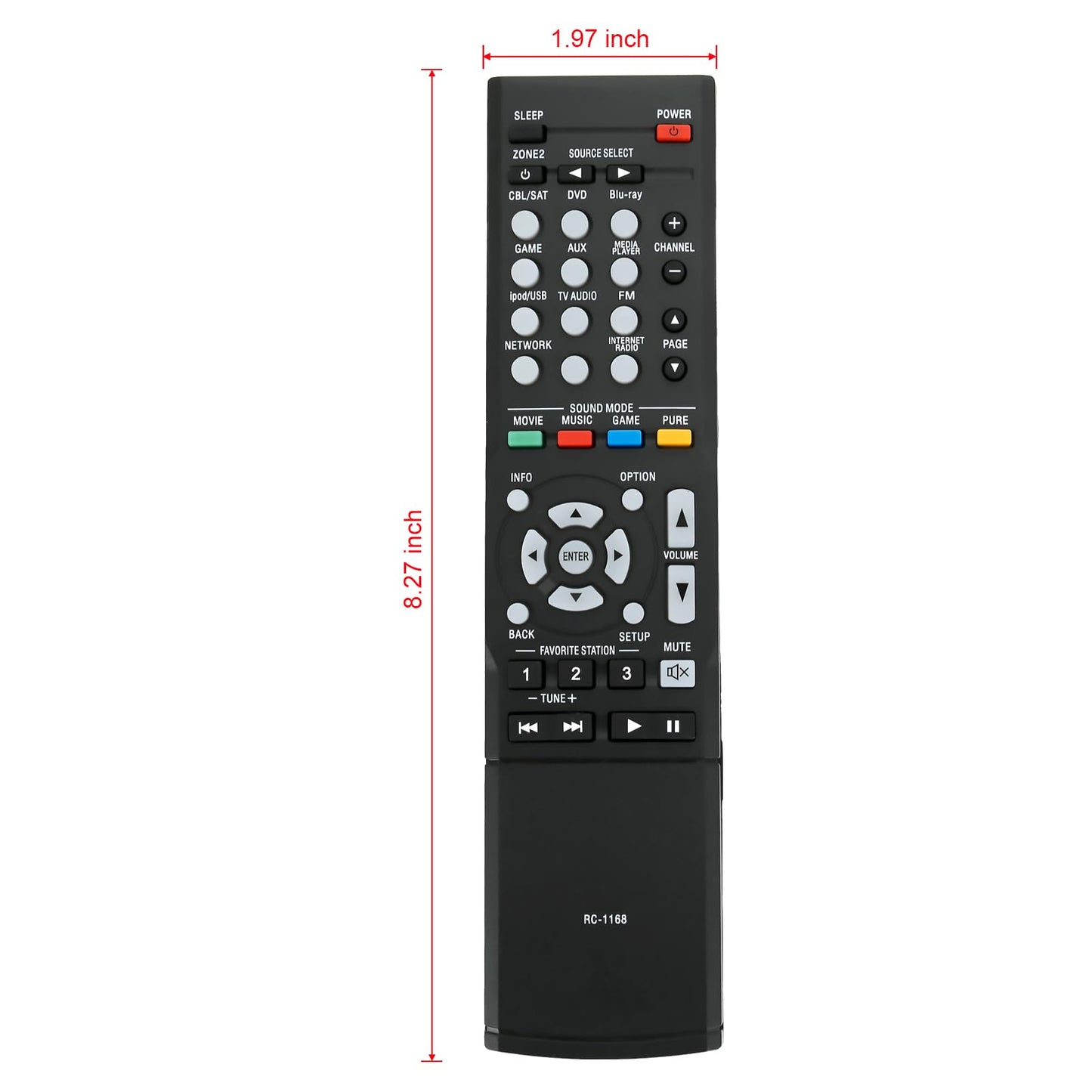 New RC-1168 Replace Remote fit for Denon AVR-1612 AVR-1613 AVR-1713 RC-1181 RC-1168 AVR-E400 AVR-S710W AVR-X1100W RC-1196 AVR-S500BT AVR-X510BT