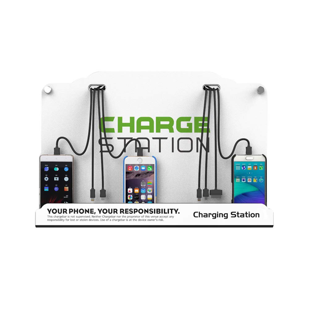VIPATEY Wall Mounted Cell Phone Charging Station High Speed Cables with 8 Ports Applicable Airport Hospitals Banks Hotel Shopping Malls and Public