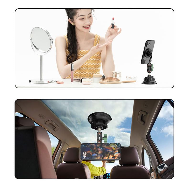 Suction Cup Mount for Go pro Hero Car Windshield Sucker Fitting DJI OSMO Glass Windows Sucking Disc Compatible with Magnetic Cell Mobilephone Holder