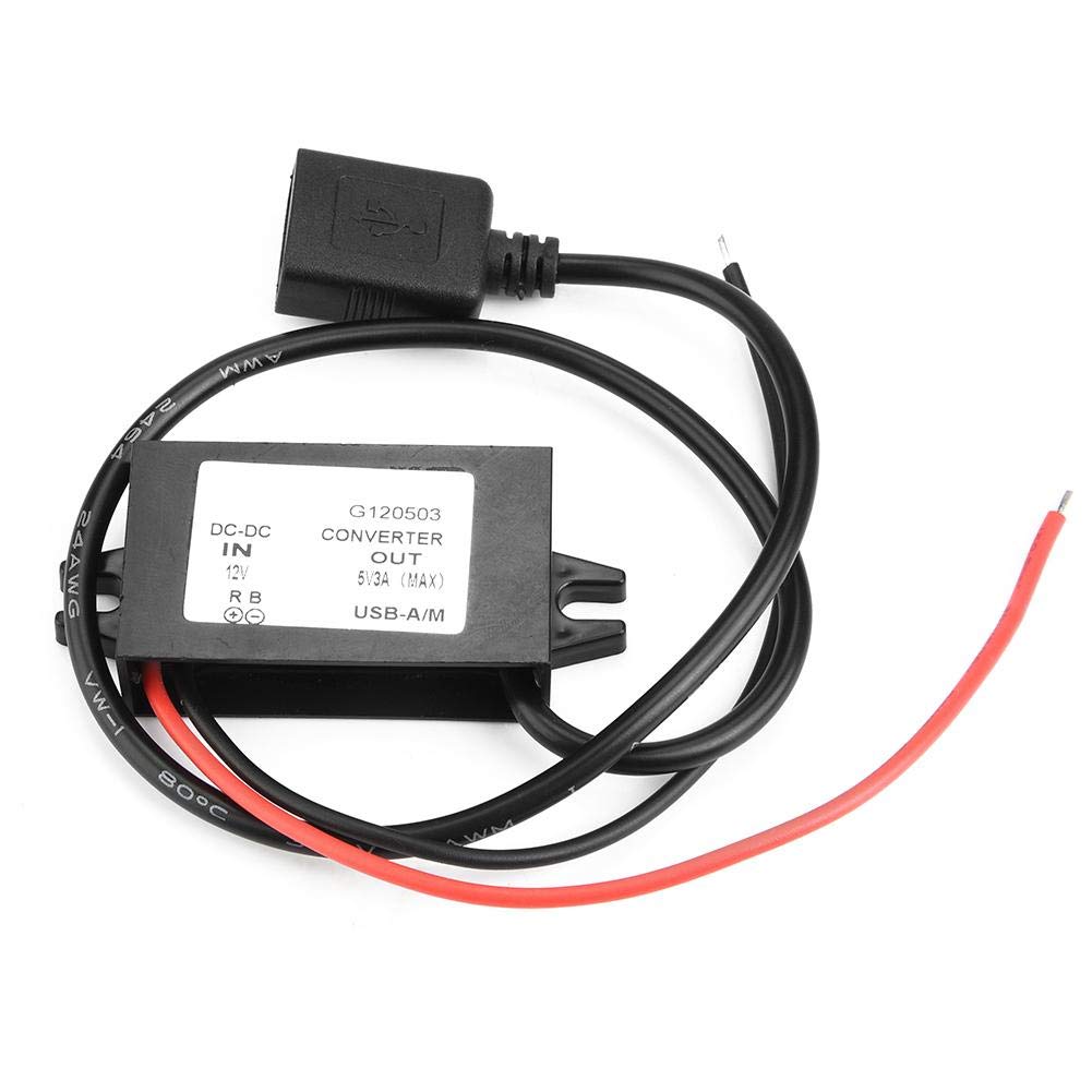 Car Power Converter DC 12V to 5V/ 3A Voltage Converter with Single USB Adapter Connectors for Phone Charging car Audio Radio etc