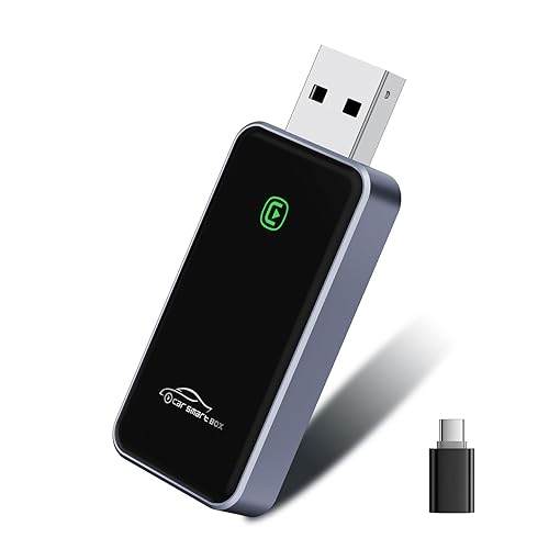 Wireless CarPlay Adapter for iPhone, CarPlay Dongle Converts Wired to Wireless Carplay, Plug & Play Mini Size CarPlay Adapter Compatible with iOS 10+