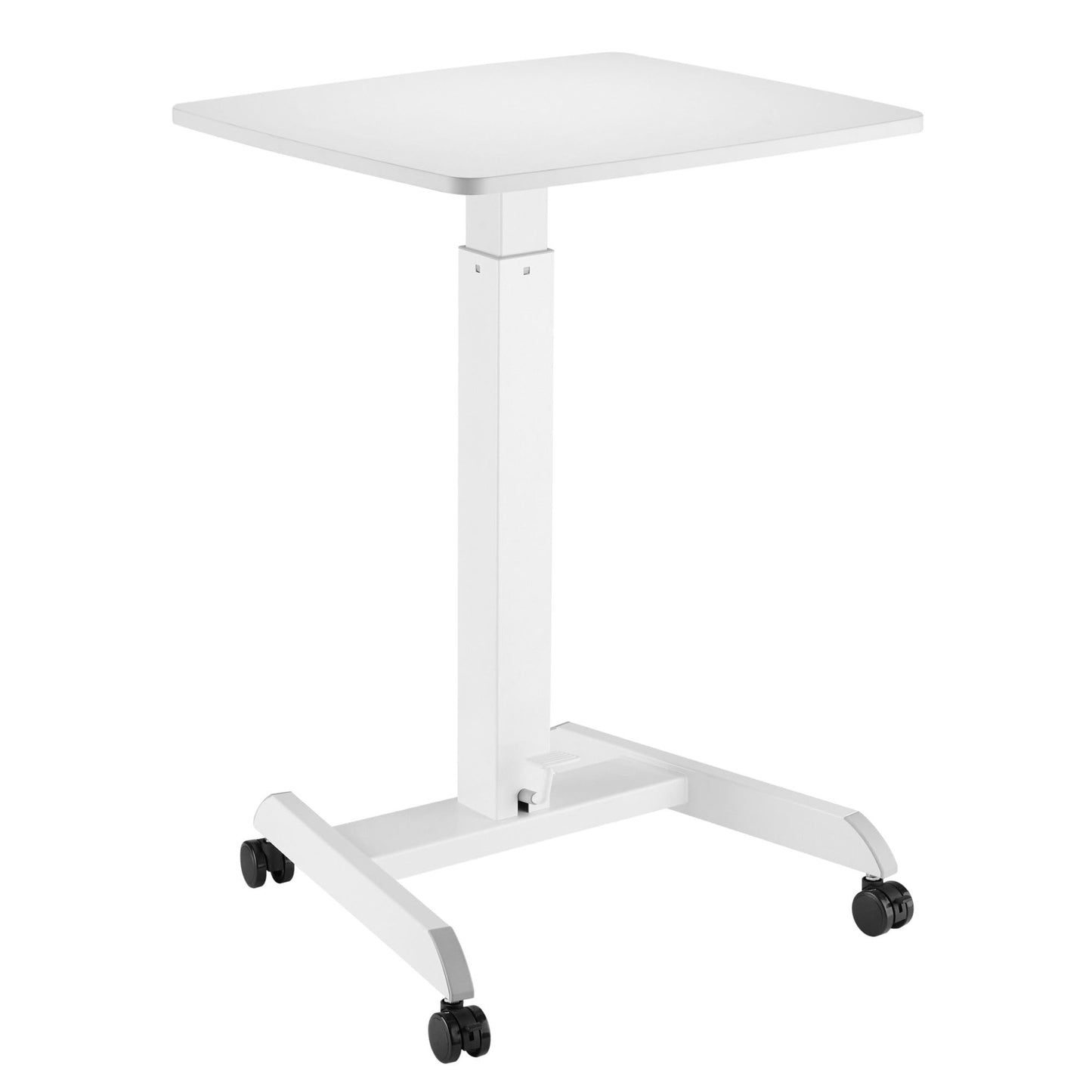 Kantek Mobile Sit Stand Laptop Cart, Adjustable Height (29"-49"), Rolling Laptop Computer Workstation 23.6" x 20.5", Foot Pedal Control, Steel Frame