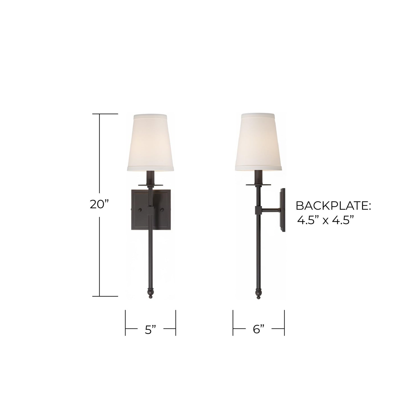 Savoy House 9-302-1-44 Monroe Bohemian Vintage Soft White Fabric Wall Sconce, 1-Light 60 Watt, 20" H x 5" W, Classic Bronze
