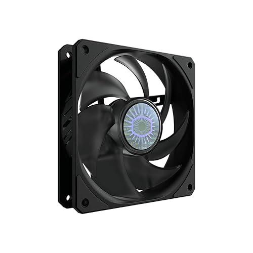 Cooler Master SickleFlow 120 V2 All-Black Square Frame Fan, Air Balance Curve Blade, Sealed Bearing, 120mm PWM Control for Computer Case & Liquid