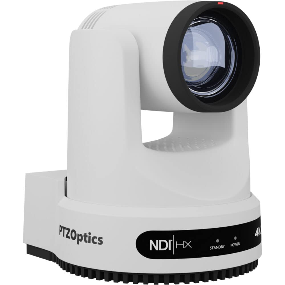PTZOptics Move 4K SDI/HDMI/USB/IP PTZ Camera with 12x Optical Zoom (White) (PT12X-4K-WH-G3) + Lens Cleaning Kit + HDMI Cable + Ethernet Cable + Color