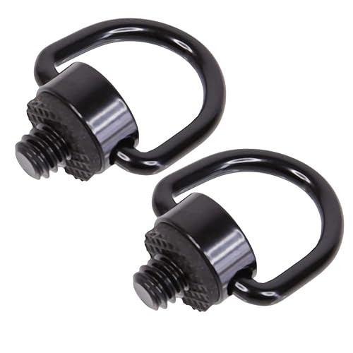 Foto&Tech Stainless Steel 1/4"-20 Rubber Padded D Ring Screw, D-Shaped Ring Camera Sling Screw for Shoulder Straps, Wrist Straps, Selfie Sticks