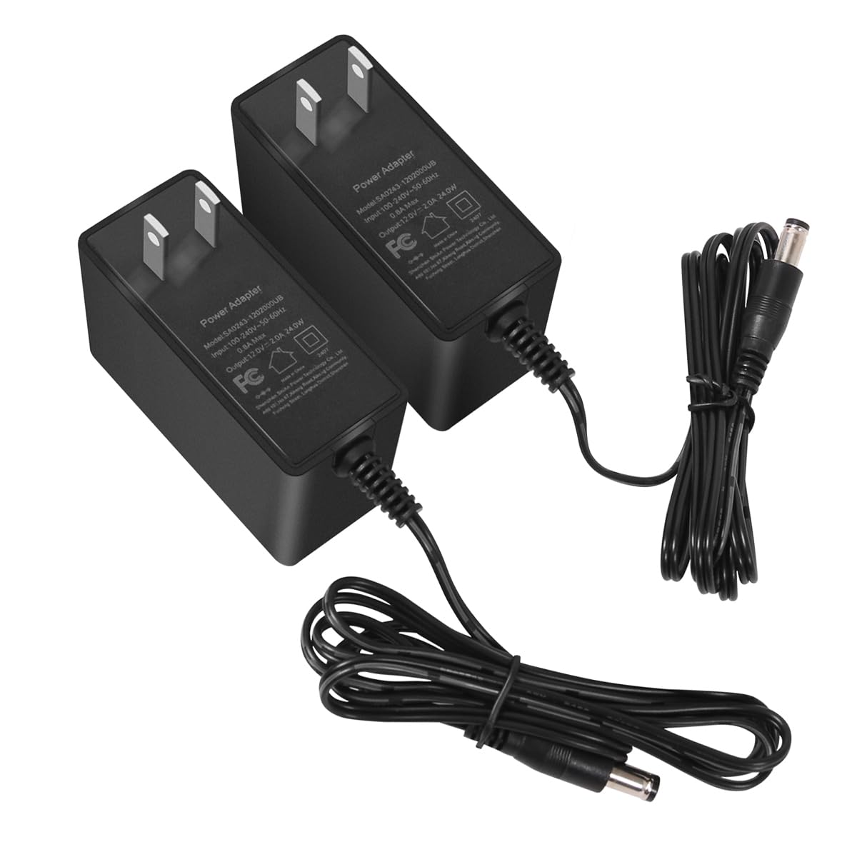 SmoTecQ 12V 2A Power Supply AC Adapter 2 Pack, 24W Transformer Charger for LED Strip Lights, CCTV Security Camera, Monitor, Breast Pump, 100-240V AC…