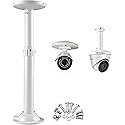 Coolotic 11.8"-23.6" I-Shapped Telescopic Adjustable Camera Mount Bracket, Heavy Duty Metal Wall Ceiling Mount for Dome CCTV Security Cameras