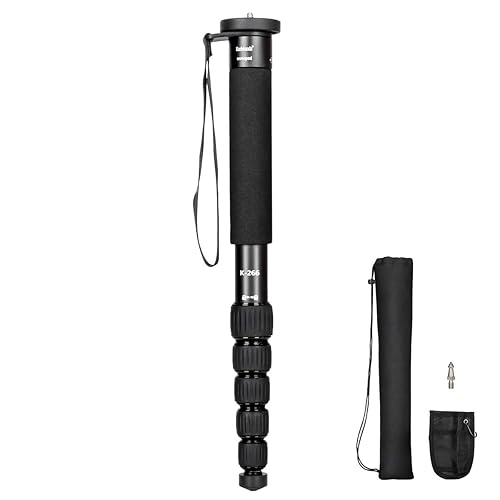 Koolehaoda 6-Section Monopod Compact Portable Photography Aluminum Alloy Unipod Stick (K-266 Black)