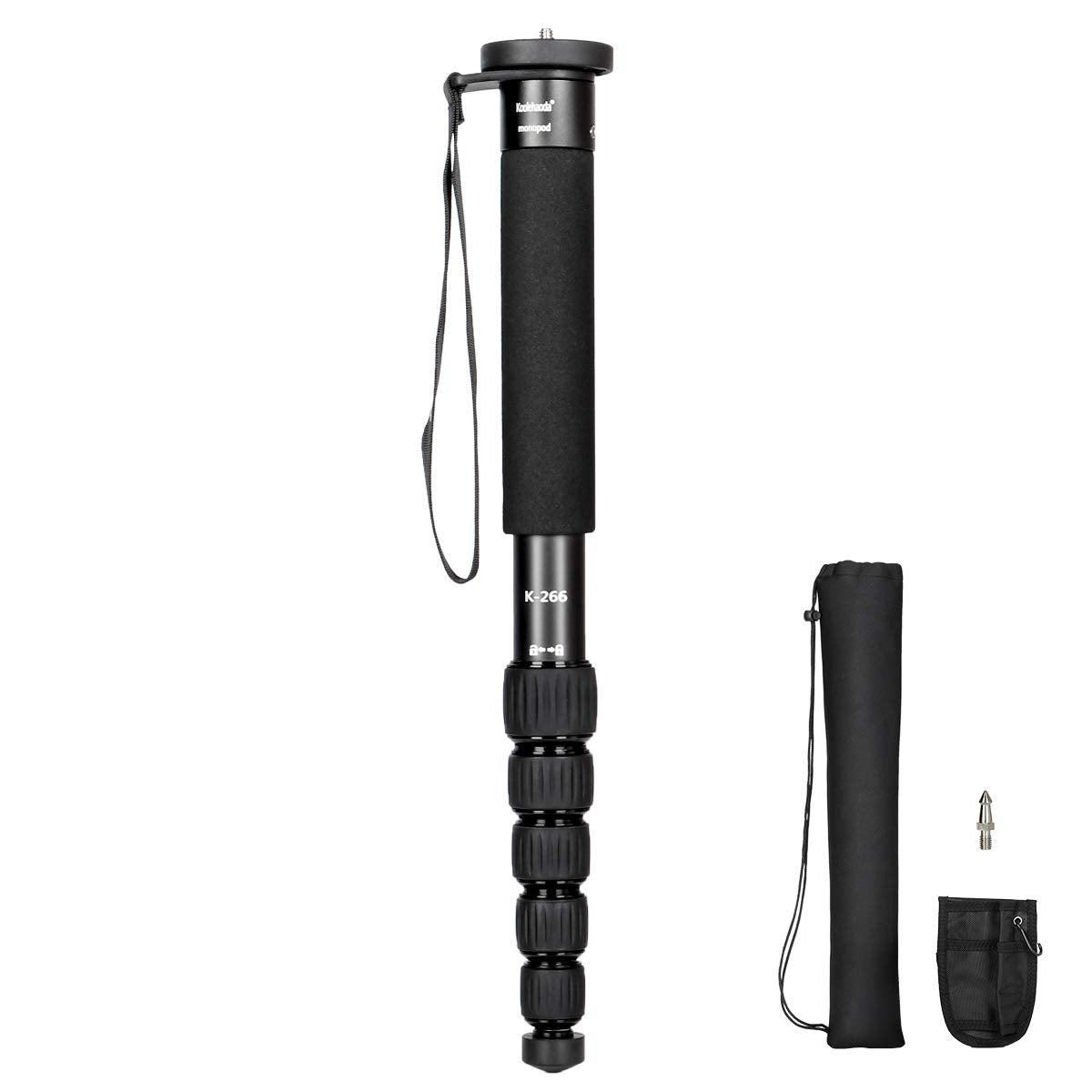 Koolehaoda 6-Section Monopod Compact Portable Photography Aluminum Alloy Unipod Stick (K-266 Black)
