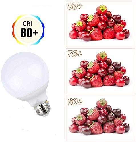 Lxcom Lighting G95 LED Bulbs 9W Globe Vanity Light Bulbs E26/E27 Base Daylight White 6000K 90W Equivalent for Makeup Vanity Mirror Bathrooms Lamp, AC