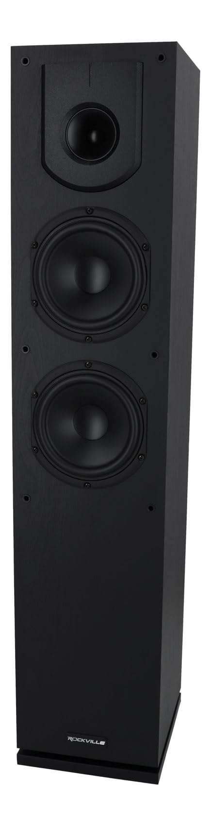 Rockville Lux 658 Black Dual 6.5" Home Theater Stereo Tower Speaker, 160W RMS, 640W Peak, 8 Ohm, Silk Tweeter, MDF Audio Cabinet, 22Hz-20kHz