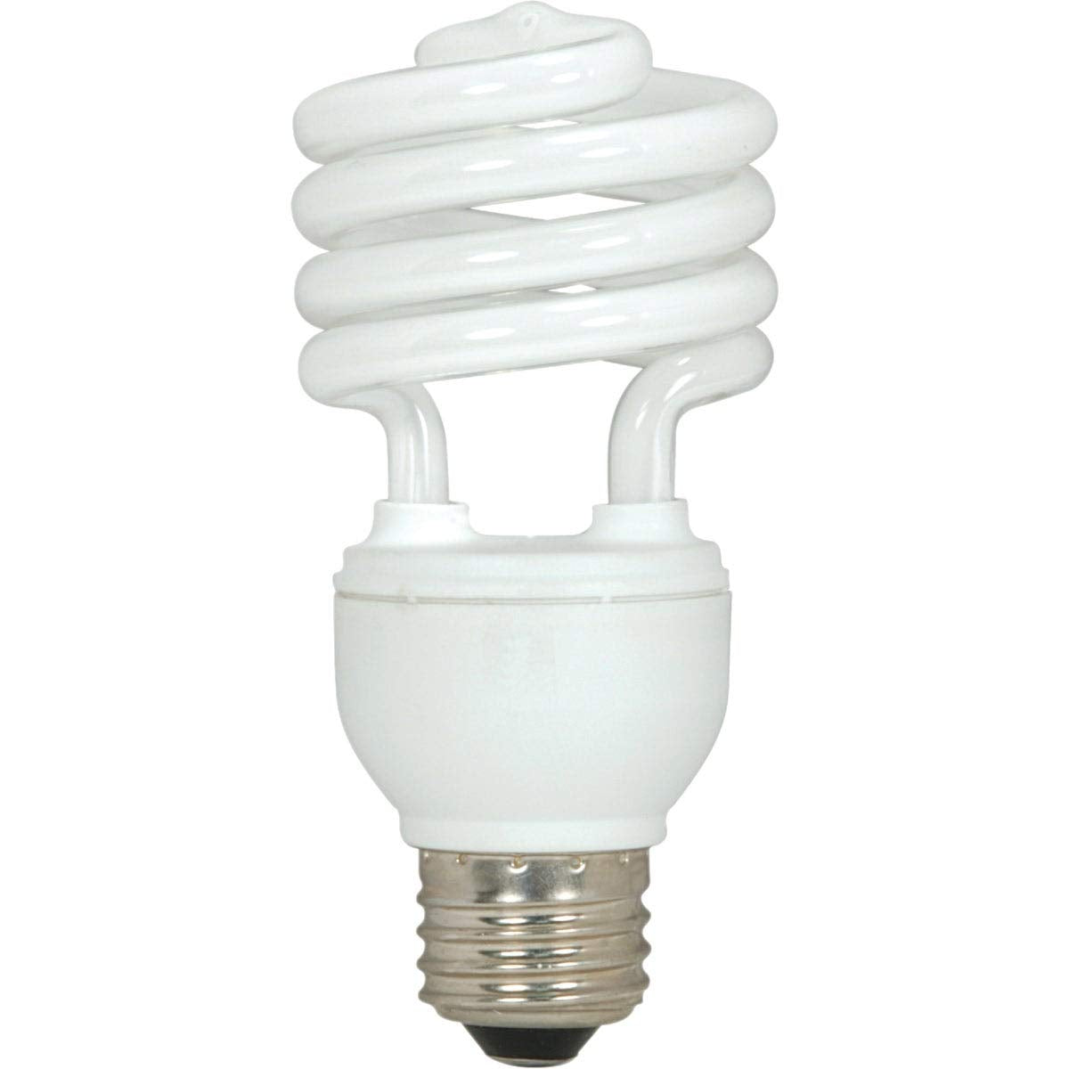 Satco S6271 18W T2 Ultra Mini Spiral Compact Fluorescent (CFL) Light Bulb, 18T2, White, 3 Count