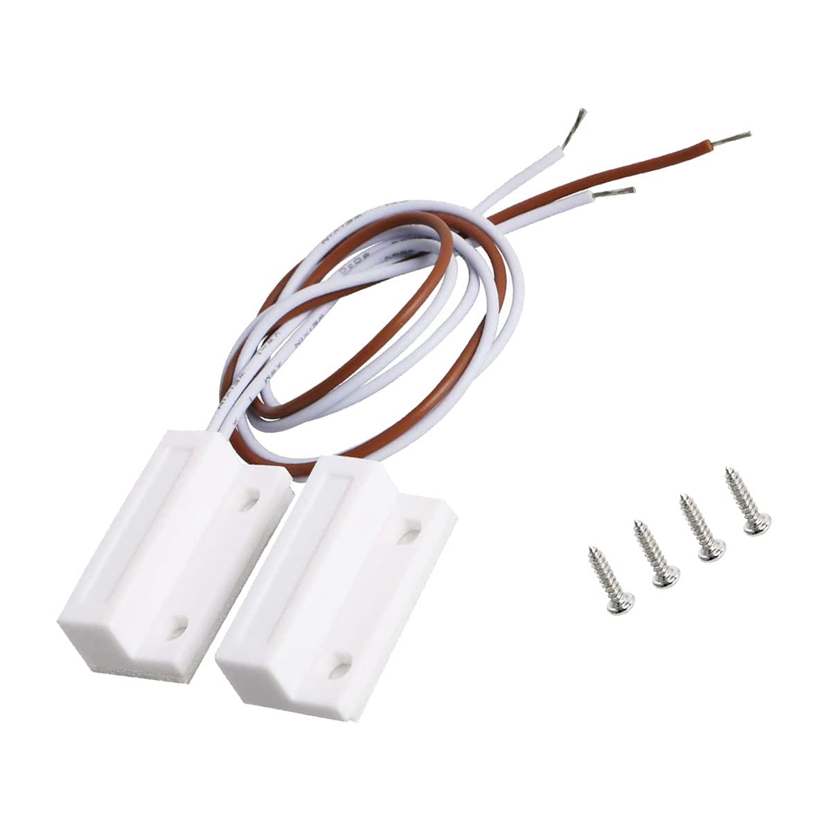 Sopepoyie 2 Sets Magnetic Reed Switch MC-38 NC/NO Surface Mount Wired Door Window Alarm, Contact Sensor, for Home Security and Burglar Alarm Switch