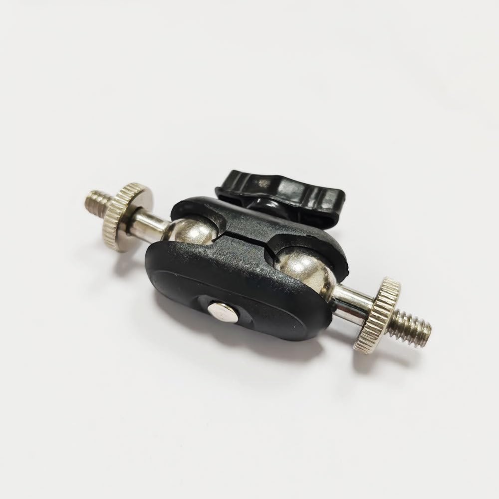 ThtRht 2 Pack Super Clamp Mount Arm Replacement Support Dual Head 17mm Ball Joint + 1/4'' Screw Heavy Duty Connector for Gopro Camera Trail Cam Tripod
