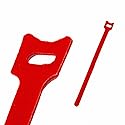 NavePoint 10 Inch Hook and Loop Reusable Strap Cable Cord Wire Ties 25 Pack Red