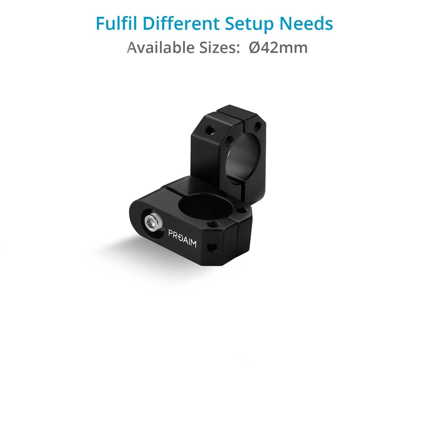 PROAIM 360° Rotating Speed Rail Clamp for Rigging Camera Car. Fits 42mm/1.65” Scaffold Poles. Aluminum Made, Lightweight with 3/8”-16 Threaded Holes.