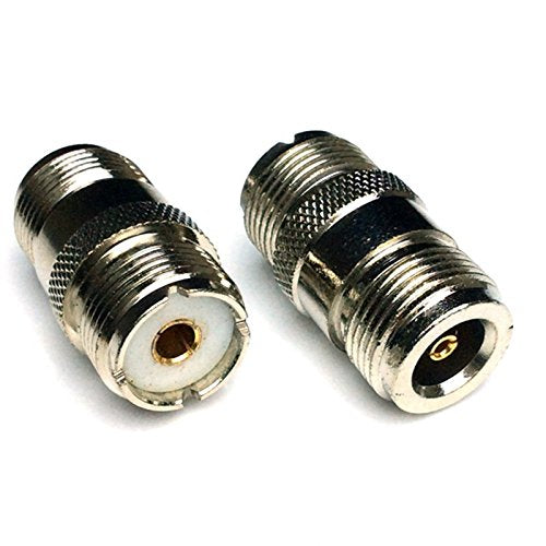 CESS N-Type Female to SO-239 UHF Coax Adapter, Nickel RF Connector for Antenna Ham Radio CCTV, 2 Pack