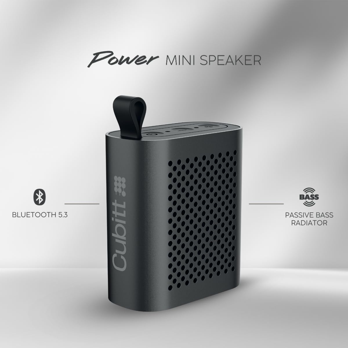 Cubitt Mini Bluetooth Speaker 5.4 - Portable Wireless Speaker with Bass Boost, IPX6 Waterproof, 5W Sound, Aluminum Body, Clip Design, 6H Playtime