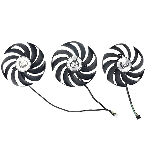 inRobert 90mm Ball Bearing Graphics Card Fan Replacement for MSI RTX 3060 3070 3080 Ti 3090 Gaming X Trio GPU PLD09210B12HH (3)
