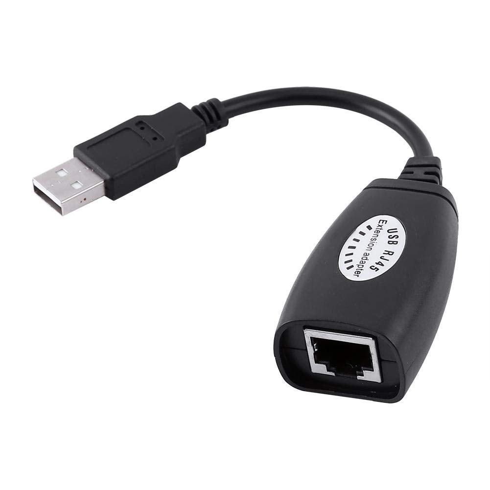 USB RJ45 Network Adapter, 4 Port High Speed USB 2.0 to Ethernet Splitter Cable for Stable Wired Internet Connection in Wi-Fi Dead Zones Black 7.44inch