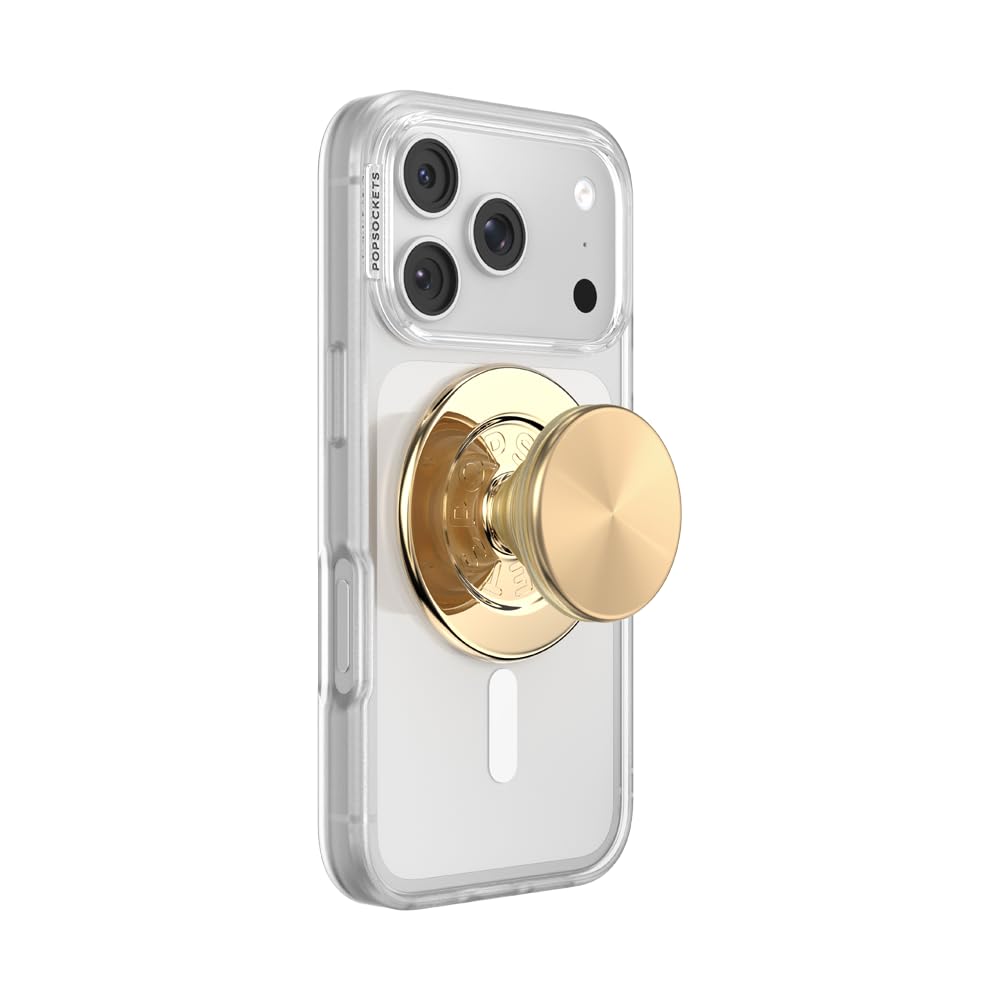 PopSockets Phone Grip for MagSafe, Magnetic Holder, Phone Stand, Spinner - Gold Radial Backspin