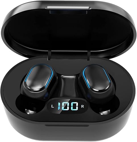 CAGPMEOL Wireless Headphones, True Wireless Earbuds with Led Display Charging Case, HD HiFi Stereo, Smart Control, Built-in Mic, IPX7 Waterproof