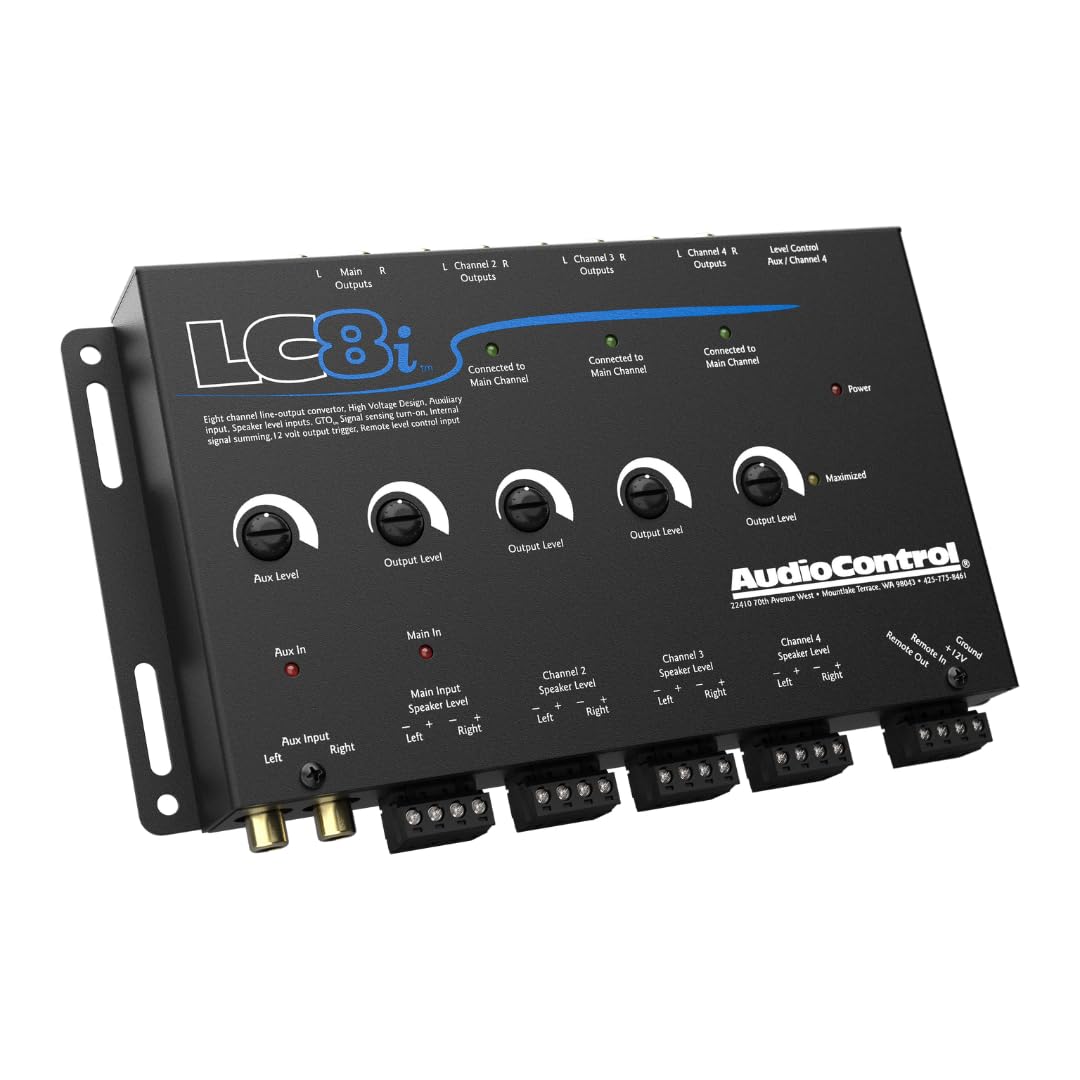 AudioControl LC8i 8-Channel Active Line Output Converter with Auxiliary Input for Adding Subwoofers, Amplifiers to Factory Car Audio Receiver or Head
