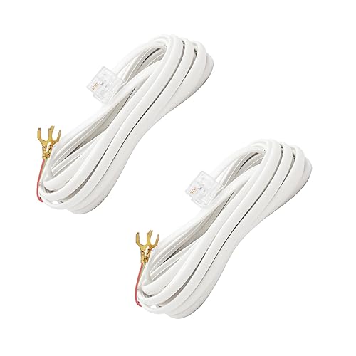 OLIREXD 2PCS Telephone Extension Cable Cord Connector, RJ11 6P2C Telephone landline Extension Cord Cable Cord with Standard RJ11 6P2C Plug with 2