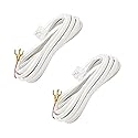 OLIREXD 2PCS Telephone Extension Cable Cord Connector, RJ11 6P2C Telephone landline Extension Cord Cable Cord with Standard RJ11 6P2C Plug with 2