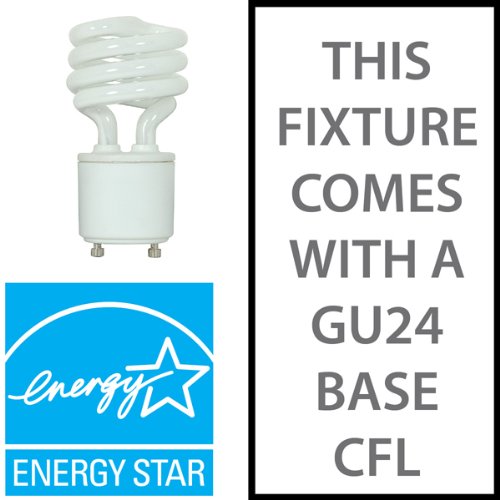 Satco 90/2632 18 Watt Squat Pull Chain Fluorescent Ceiling, Closet, Storage, Fixture with Twist-On Lexan Lens GU24 Base, Frosted, 90-2632