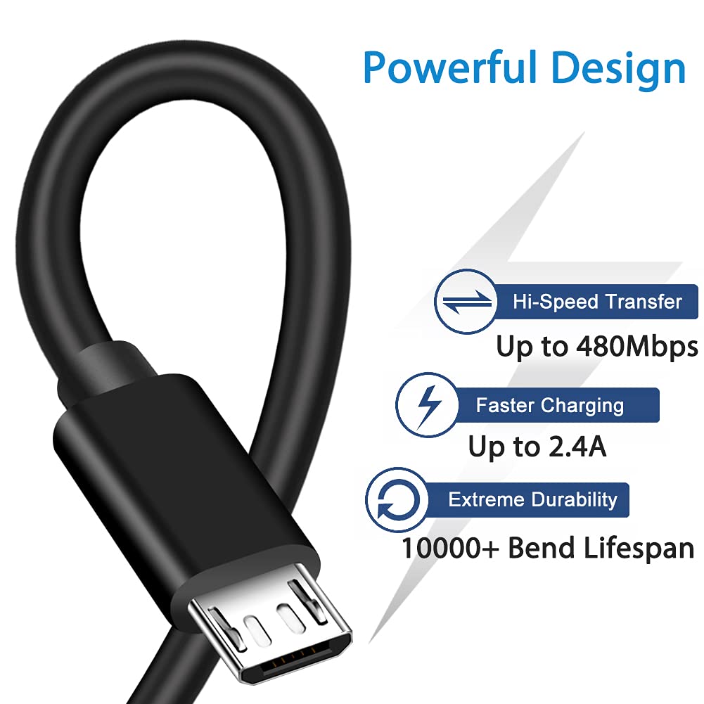 6FT Micro USB Cable for Fire Tablets Older Generation (1st-8th Generation,See Product Picture & Compatibility List Below) HD 10 & Kids 4th 5th 6th 7th