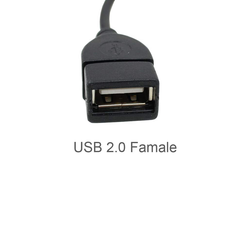CamDesign USB 2.0 Female to Car AUX 3.5mm Male Jack Plug Audio Data Charge Cable Adapter Converter OTG Cable
