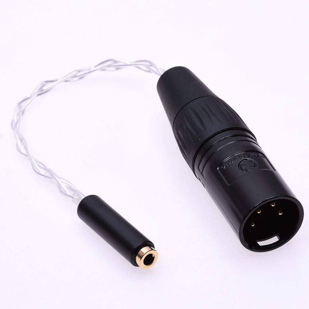 GAGACOCC 4-Pin XLR Male to 3.5mm TRRS Female Balanced Audio Adapter 10cm Cable