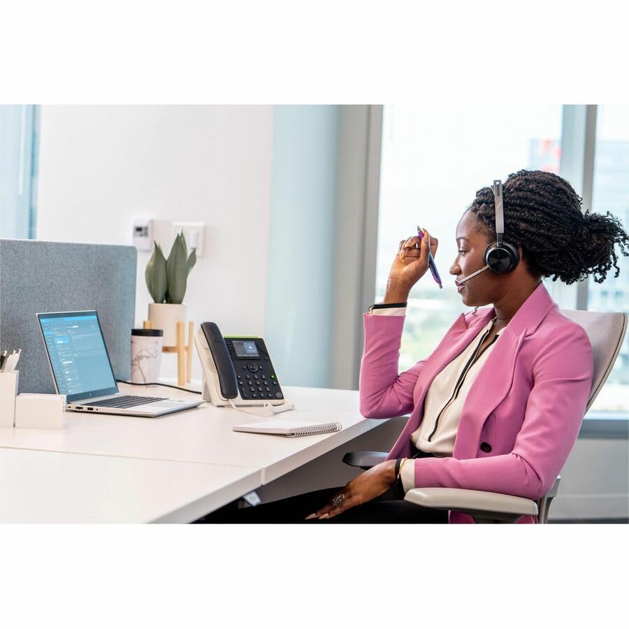 Poly Edge E220 IP Phone - Corded - Corded - Bluetooth - Desktop, Wall Mountable - Black - VoIP - 2 x Network (RJ-45) - PoE Ports