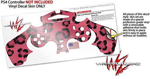 WraptorSkinz Decal Vinyl Skin Compatible with Sony PlayStation 4 Controller Leopard Skin Pink (Controller NOT Included)