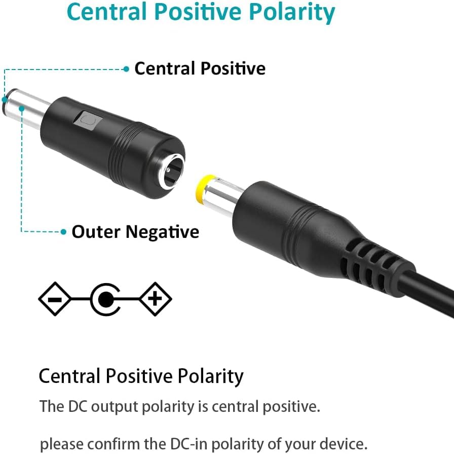 Basicvolt Universal AC Adapter 9V 2A Power Supply Center Positive DC 9 Volt 1.8A 1.5A 1A 0.8A 0.5A 450mA Power Cord Charger for LED Strip Light CCTV…