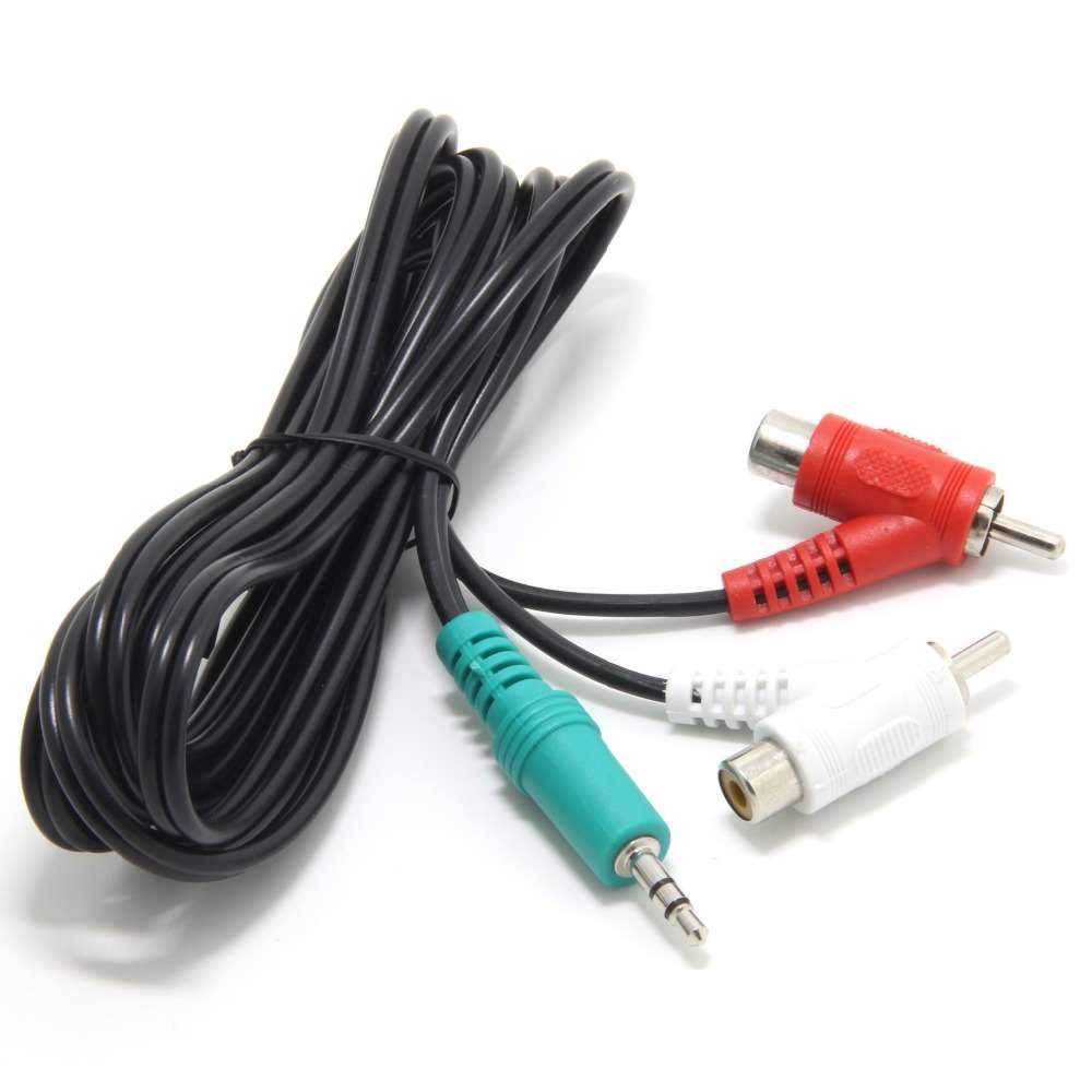 ienza 6-Ft Headphone Jack to RCA Adapter Cord, 2 RCA Piggyback to 3.5mm TRS Audio Splitter