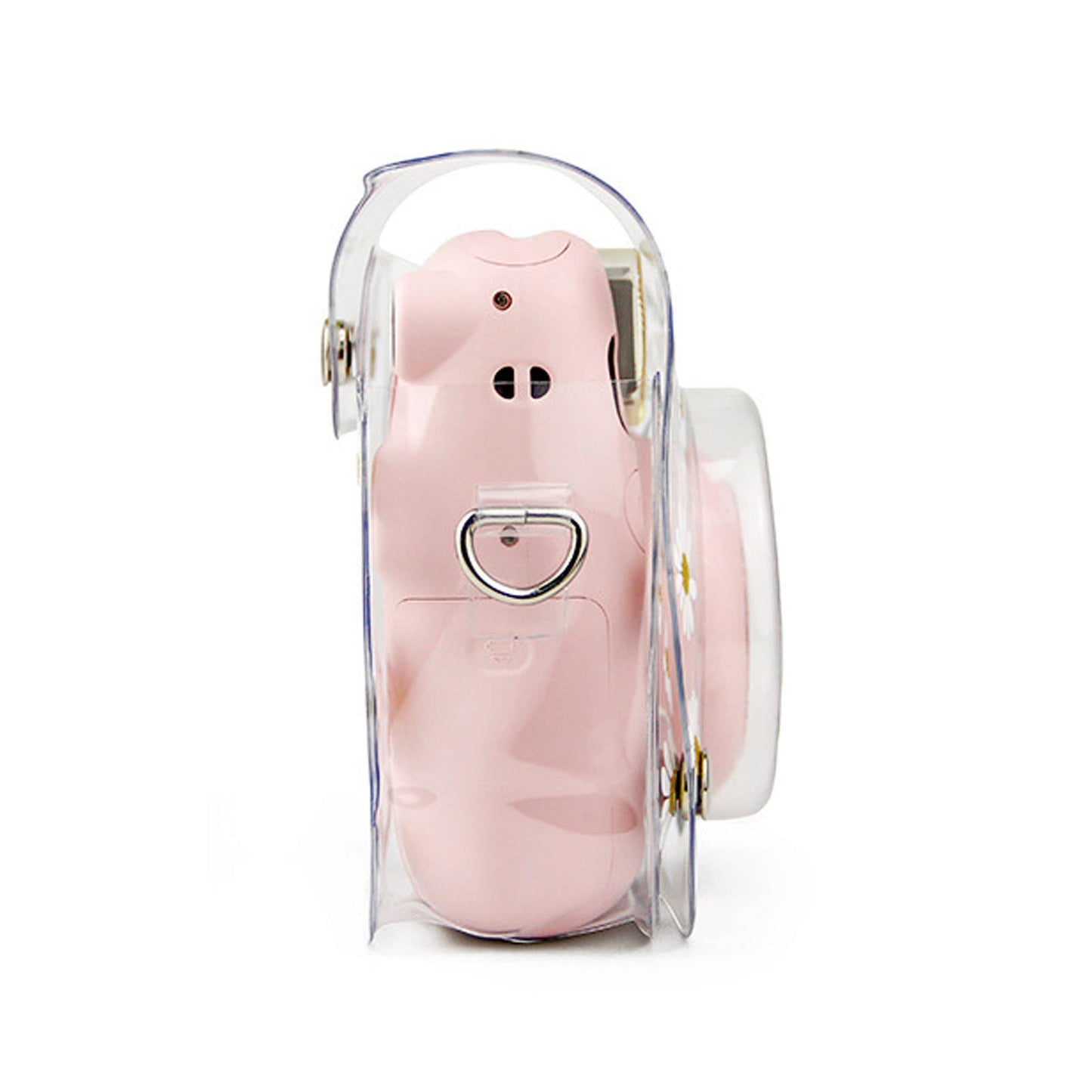 Yitengteng Camera Case for Fujifilm Instax Mini 11/9/8 Camera,adjustable PVC Camera Protective Cover Daisy Transparent Sling Shell Bag with Shoulder