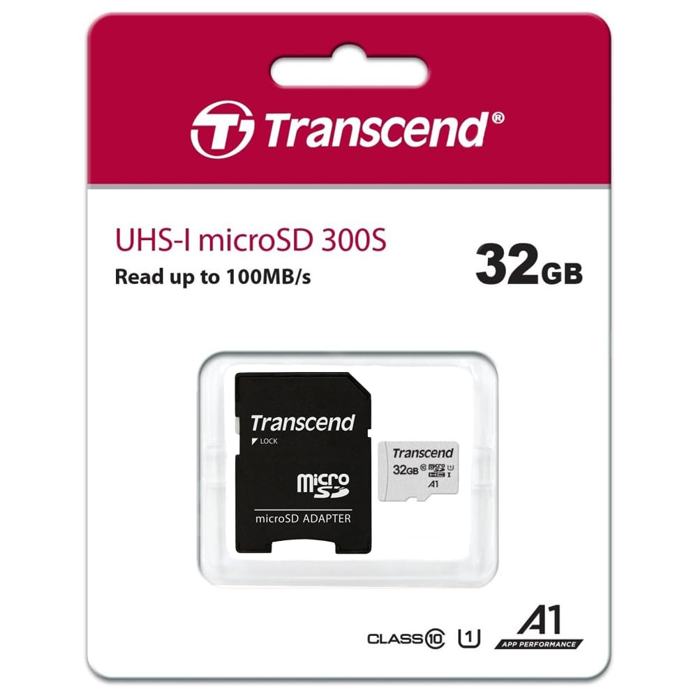 Transcend 32GB Micro SDHC Secure Digital UHS-I Memory Card, Compatible with Samsung WB350F Digital Camera, - Class 10, U1, 100MB/s, 300 Series - Pack
