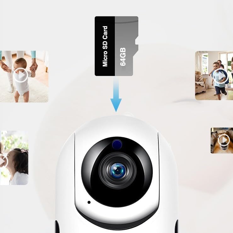 FANTIA Indoor Surveillance Camera, Indoor Surveillance Camera, WiFi Camera, Motion Detection, Two-Way Audio, 360° for Babies/Pets