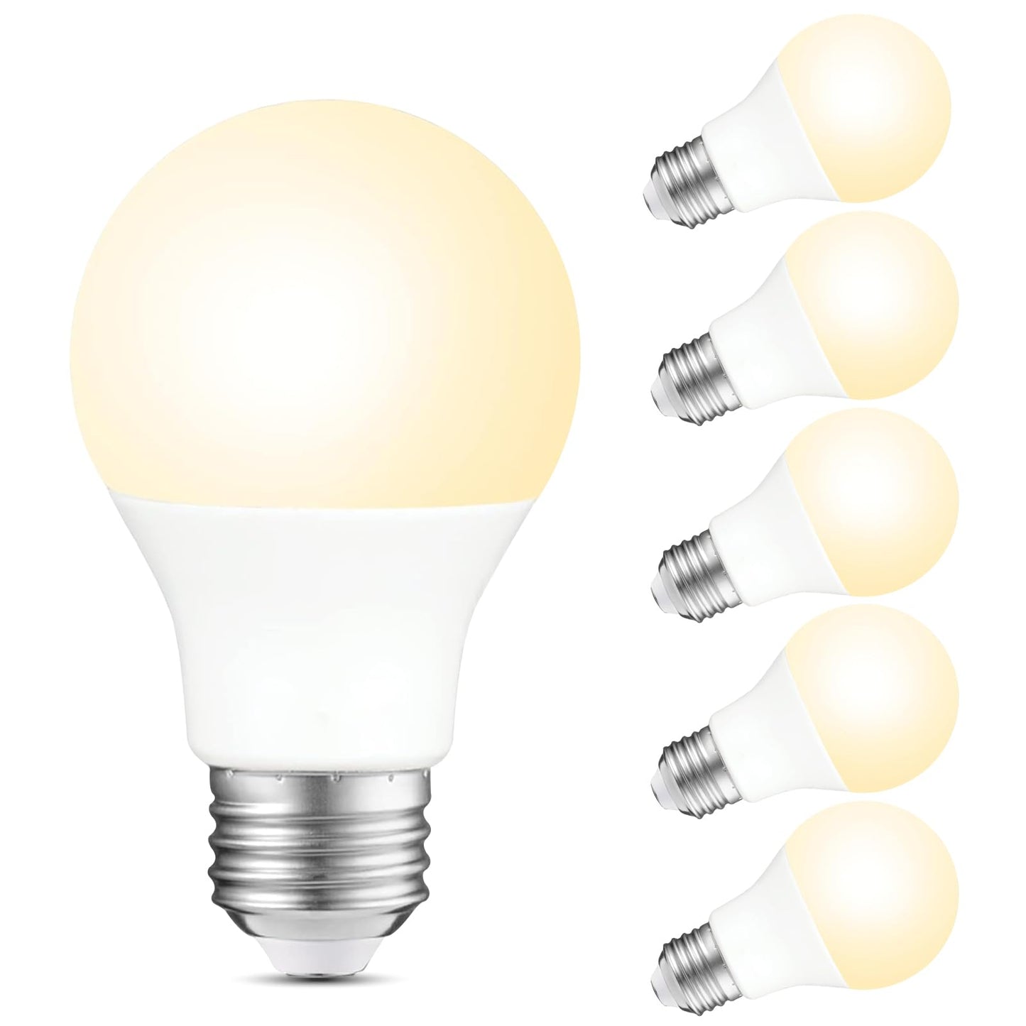 Sigalux A19 LED Light Bulbs Dimmable, 60W Equivalent, 2700K Soft White, 750 Lumen, 8W LED Bulb, Long-Lasting 15,000 Hours, CRI 80+ E26 Base Bulbs
