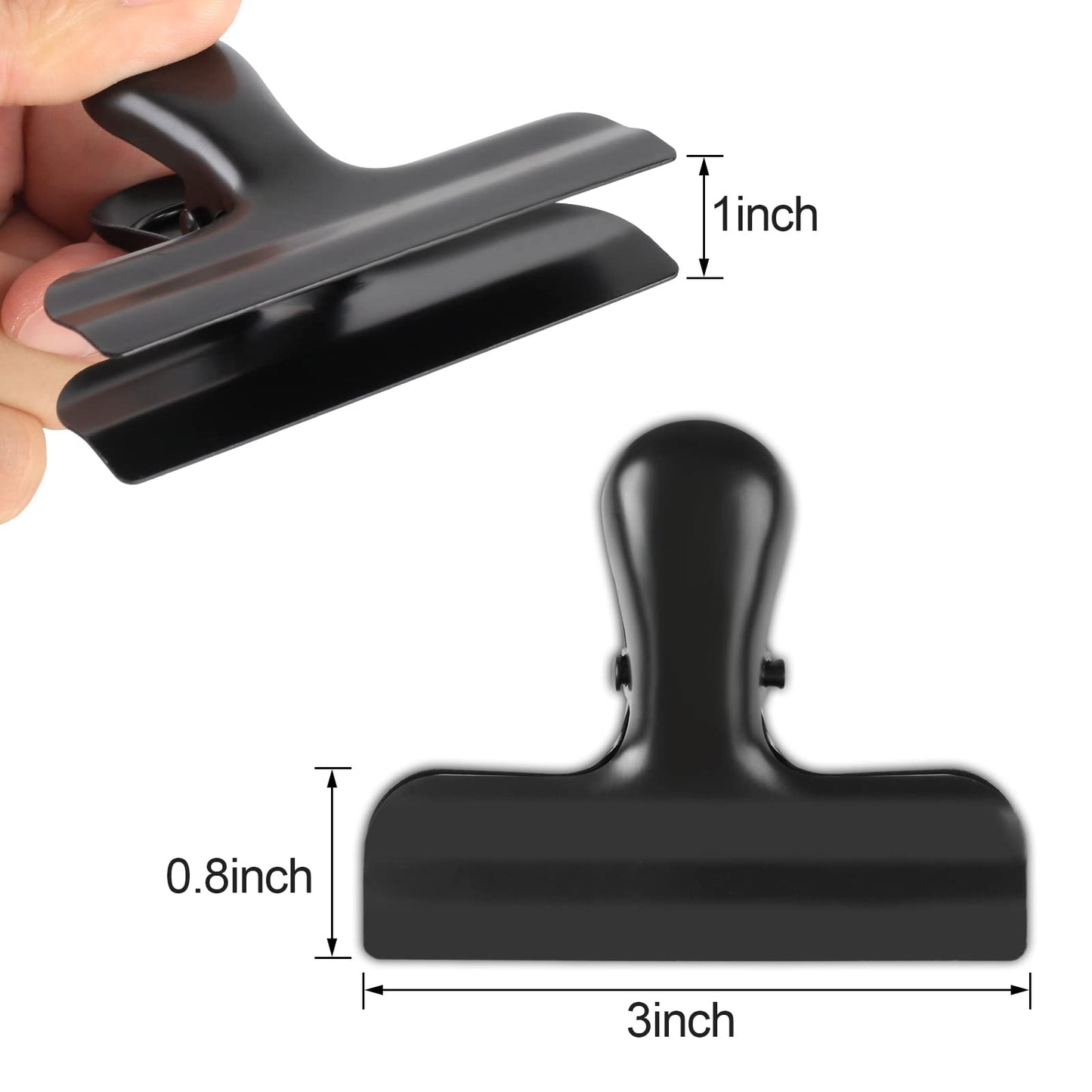 9 Pack Bag Clips, Stainless Steel Chip Clip, Chip Clips Bag Clips Food Clips, Bag Clips for Food, Heavy Duty Air Tight Seal Kitchen Clips Snack Clips