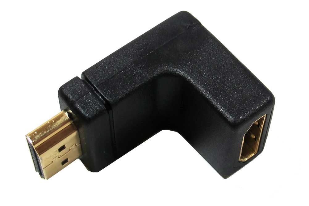SF Cable, HDMI M/F Right Angle Adapter Gold Plated